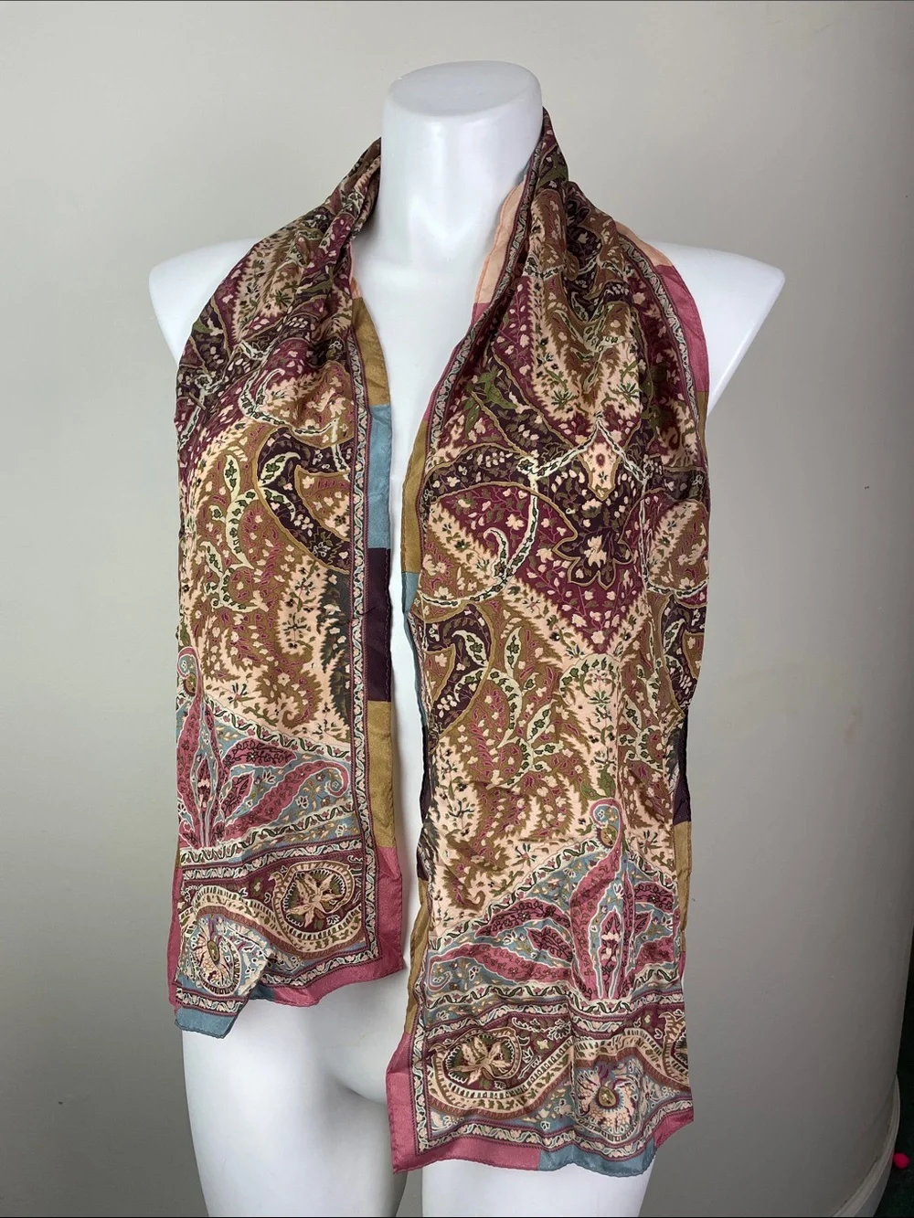 Vintage Rectangular Scarf Multicolor
